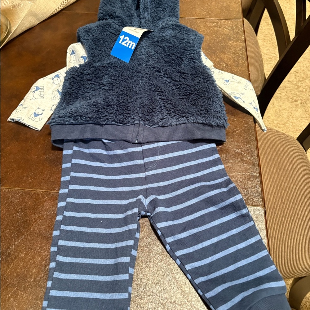 Little Me Navy and Light Blue Kids Matching Set